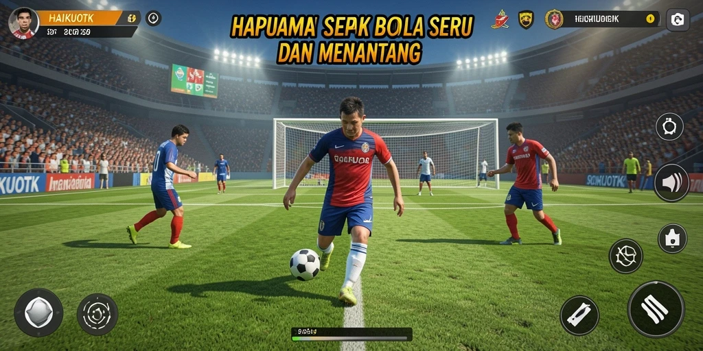 Tangkapan layar HAIKUOTK menampilkan aksi pertandingan sepak bola yang seru.
