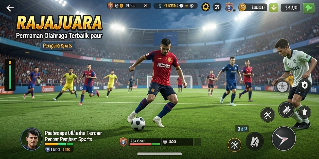 Tampilan gameplay seru dari RAJAJUARA dengan aksi olahraga yang mendebarkan.