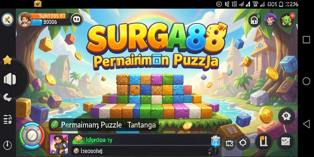 Tangkapan layar permainan SURGA88 dengan berbagai tantangan puzzle.